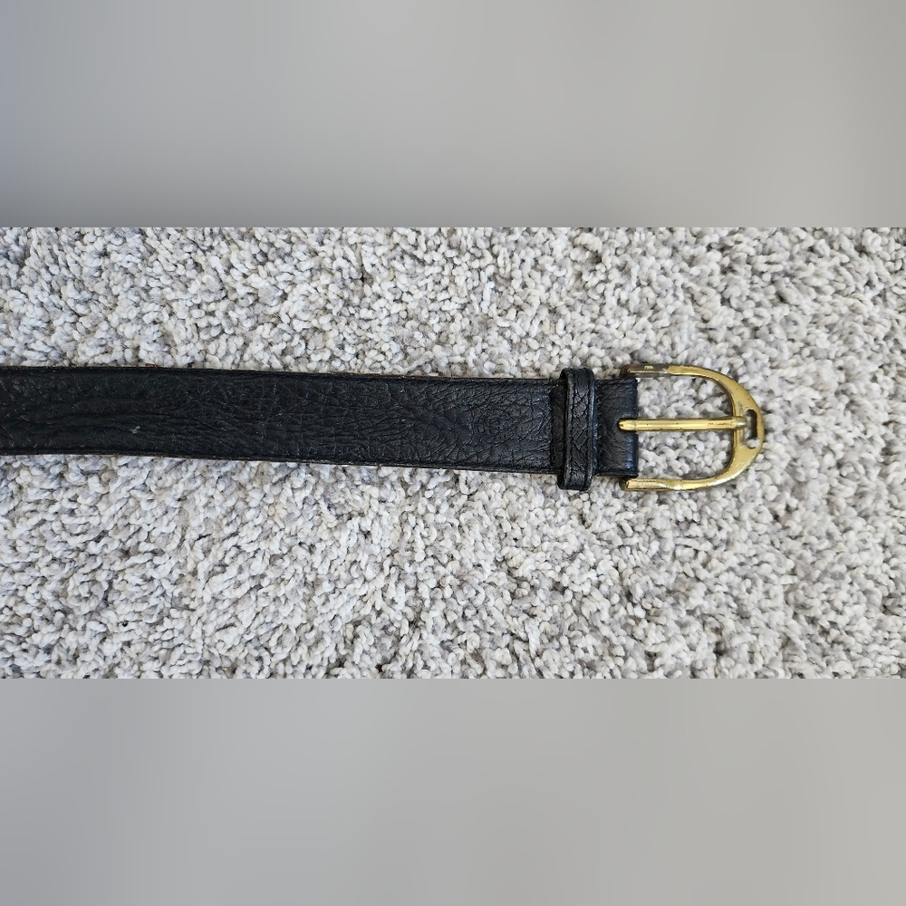 Christian Dior $300 Vintage Shrunken Hide Leather Belt Size 36 (90cm) Black - Picture 2 of 3